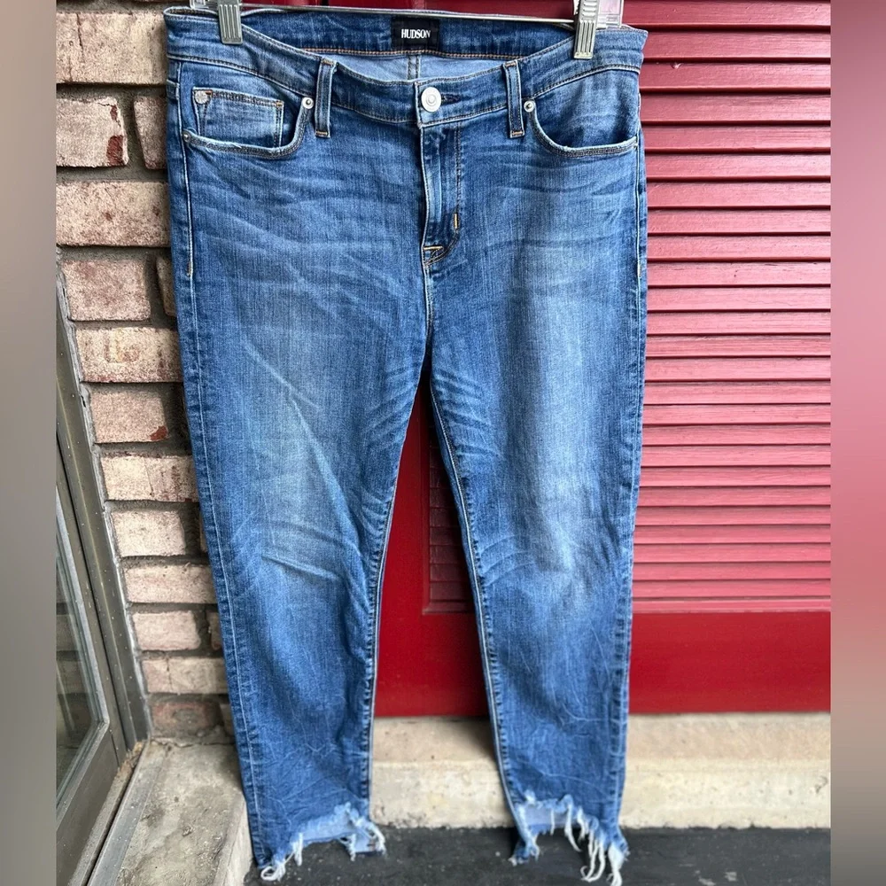 Hudson Women’s Distressed Blue Skinny Jeans size 31 - Picture 9 of 11